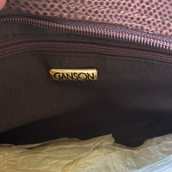 Vintage Ganson Brown leather Crossbody Bag New - Picture 7 of 11